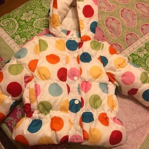 Gymboree polka dots coat NWOT 12/24 months